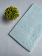 Mint Green Striped Jaipuri Hand Block Print Pure Cotton Fabric From Tulsi Prints