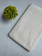 White Beige Striped Jaipuri Hand Block Print Pure Cotton Fabric From Tulsi Prints