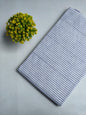 White And Purple Striped Sanganeri Print Pure Cotton Fabric From Tulsi Prints