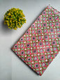 Pink Floral Vine Sanganeri Block Print Pure Cotton Fabric From Tulsi Prints