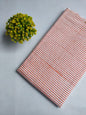 White And Orange Stripes Sanganeri Hand Block Print Pure Cotton Fabric From Tulsi Prints