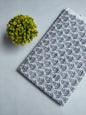 White Blue Floral Boota Jaipuri Hand Block Print Pure Cotton Fabric From Tulsi Prints