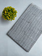 Grey Geometric Chevron Jaipuri Block Print Pure Cotton Fabric From Tulsi Prints