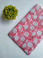 Pink Floral Boota Sanganeri Print Pure Cotton Fabric From Tulsi Prints