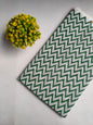 Green Zigzag Jaipuri Hand Block Print Pure Cotton Fabric From Tulsi Prints