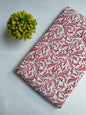 Off White And Maroon Floral Vine Sanganeri Block Print Pure Cotton Fabric From Tulsi Prints