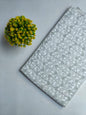 Grey Abstract Motif Sanganeri Block Print Pure Cotton Fabric From Tulsi Prints