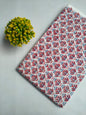 White Red Blue Floral Boota Sanganeri Print Pure Cotton Fabric From Tulsi Prints