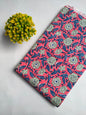 Pink Floral Vine Sanganeri Print Pure Cotton Fabric From Tulsi Prints