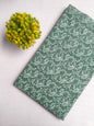 Green Floral Sanganeri Hand Block Print Cotton Fabric From Tulsi Prints