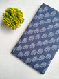 Navy Blue Elephant Jaipuri Block Print Pure Cotton Fabric From Tulsi Prints
