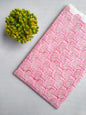 Pink Tree Motif Sanganeri Block Print Pure Cotton Fabric From Tulsi Prints