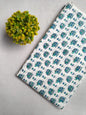 White Elephant Sanganeri Block Print Pure Cotton Fabric From Tulsi Prints