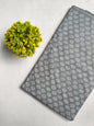 Grey Floral Sanganeri Hand Block Print Cotton Fabric From Tulsi Prints