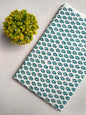 White Leafy Sanganeri Print Pure Cotton Fabric From Tulsi Prints