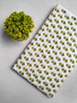 White Floral Sanganeri Hand Block Print Cotton Fabric From Tulsi Prints