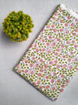 White Floral Sanganeri Block Print Cotton Fabric From Tulsi Prints