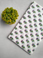 White Floral Sanganeri Hand Block Print Cotton Fabric From Tulsi Prints