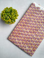 Beige Red Paisley Sanganeri Block Print Cotton Fabric From Tulsi Prints