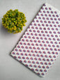White Floral Sanganeri Hand Block Print Cotton Fabric From Tulsi Prints