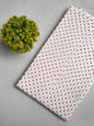 White Polka Dot Sanganeri Block Print Pure Cotton Fabric From Tulsi Prints