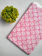 Pink Floral Sanganeri Hand Block Print Cotton Fabric From Tulsi Prints