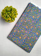 Blue Floral Sanganeri Hand Block Print Cotton Fabric From Tulsi Prints
