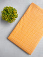 Orange Geometric Jaipuri Block Print Pure Cotton Fabric From Tulsi Prints