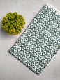Green Geometric Sanganeri Block Print Pure Cotton Fabric From Tulsi Prints