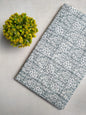 Grey Floral Sanganeri Hand Block Print Cotton Fabric From Tulsi Prints