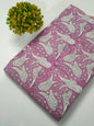 Pink Paisley Sanganeri Hand Block Print Cotton Fabric From Tulsi Prints