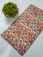 White Floral Sanganeri Hand Block Print Cotton Fabric From Tulsi Prints