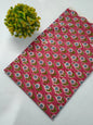 Pink Floral Sanganeri Block Print Pure Cotton Fabric From Tulsi Prints