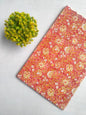 Coral Floral Sanganeri Block Print Pure Cotton Fabric From Tulsi Prints