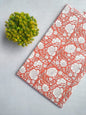 Coral Floral Sanganeri Hand Block Print Cotton Fabric From Tulsi Prints