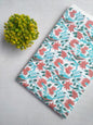 White Floral Sanganeri Hand Block Print Cotton Fabric From Tulsi Prints