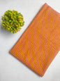 Orange Yellow Striped Jaipuri Block Print Cotton Fabric From Tulsi Prints