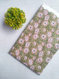 Green Floral Sanganeri Hand Block Print Pure Cotton Fabric From Tulsi Prints