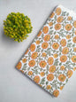 White Floral Sanganeri Hand Block Print Cotton Fabric From Tulsi Prints