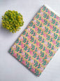 Yellow Floral Sanganeri Hand Block Print Cotton Fabric From Tulsi Prints