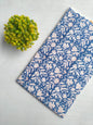 Navy Blue Floral Sanganeri Hand Block Print Cotton Fabric From Tulsi Prints