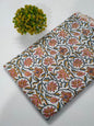 White Floral Sanganeri Block Print Pure Cotton Fabric From Tulsi Prints