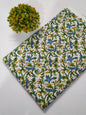 White Floral Vine Sanganeri Hand Block Print Cotton Fabric From Tulsi Prints