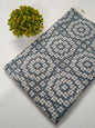 Blue Geometric Sanganeri Block Print Pure Cotton Fabric From Tulsi Prints