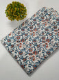 White Floral Sanganeri Hand Block Print Pure Cotton Fabric From Tulsi Prints