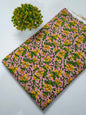 Pink Floral Sanganeri Hand Block Print Pure Cotton Fabric From Tulsi Prints