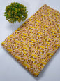 Peach Floral Sanganeri Block Print Pure Cotton Fabric From Tulsi Prints
