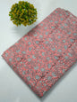 Pink Floral Sanganeri Hand Block Print Cotton Fabric From Tulsi Prints