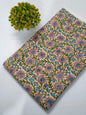 Peach Floral Vine Sanganeri Hand Block Print Cotton Fabric From Tulsi Prints