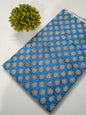 Blue Geometric Sanganeri Block Print Pure Cotton Fabric From Tulsi Prints